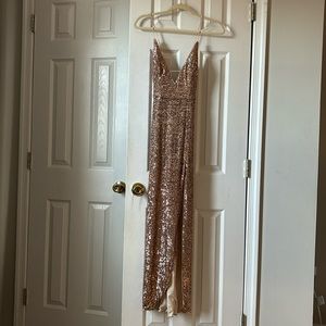 adorable sequenced prom dress